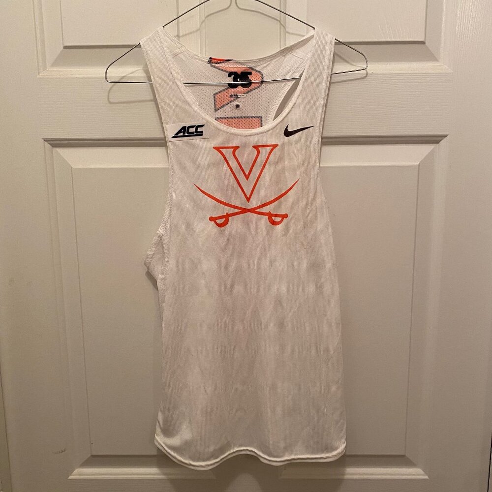 Virginia UVA Cavaliers Men's Track Team Issued Nike White Tank Top Medium (12)